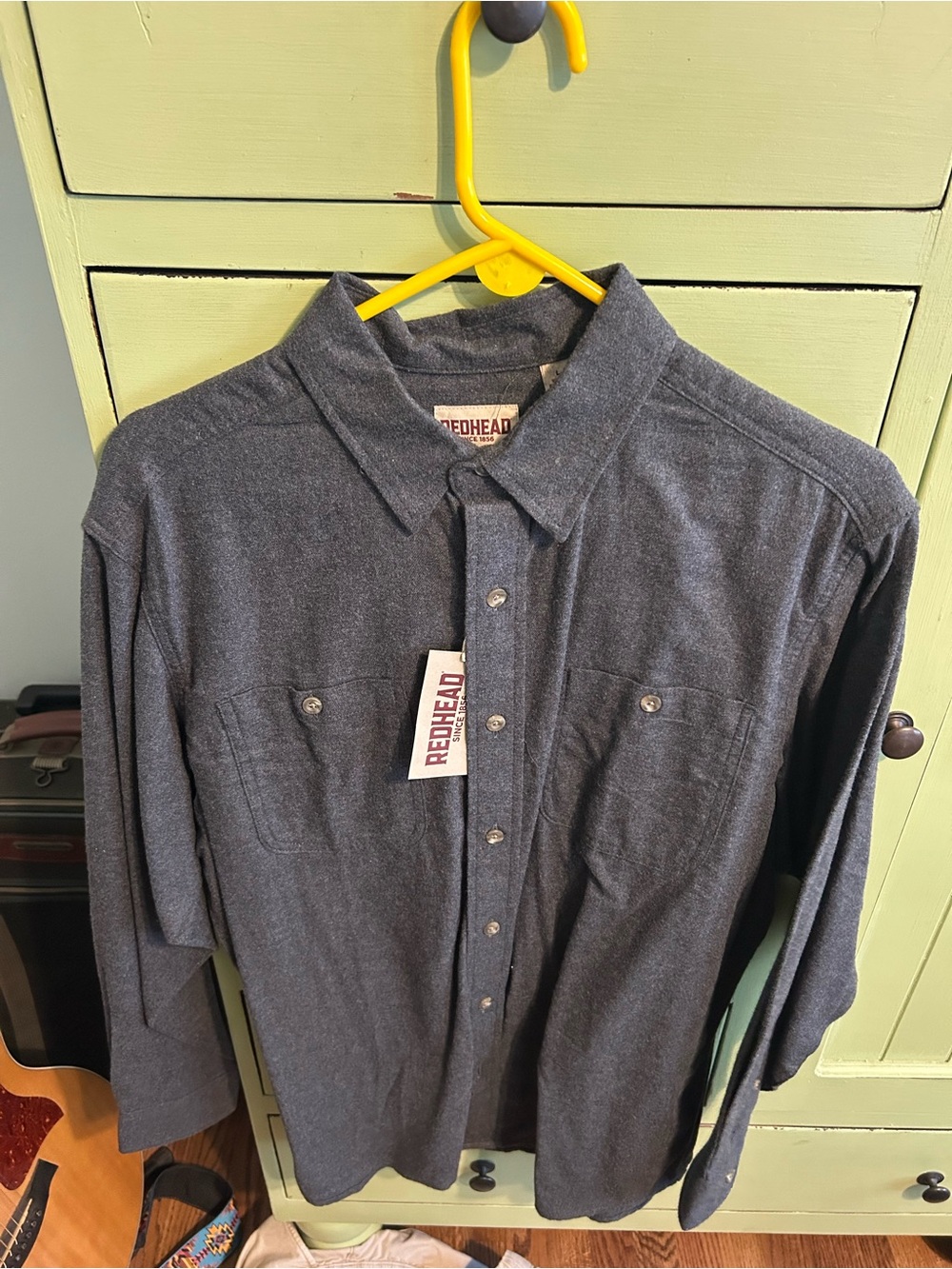 RedHead Men's Charcoal Gray Long-Sleeve Button-Down Shirt
